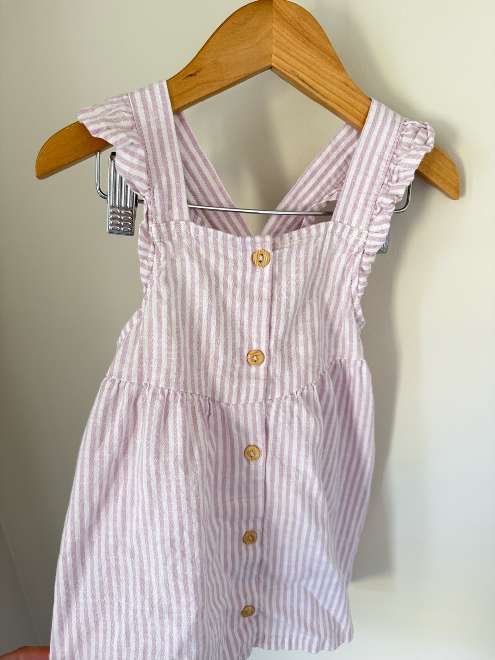 H&M Pink and White Striped Button-Front Sundress 12 months - Picture 3 of 4